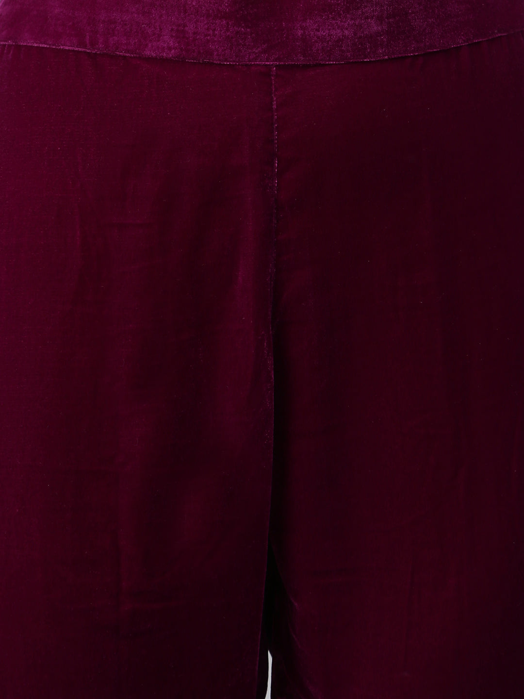 Janasya Women's Purple Velvet Solid Kurta With Pant And Dupatta | Grocsy