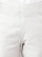 Janasya Women's White Poly Silk Solid Kurta With Pant And Dupatta | Grocsy