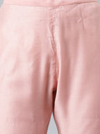Janasya Women's Baby Pink Poly Silk Solid Kurta With Pant And Dupatta | Grocsy