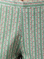 Janasya Women's Mint Green Cotton Floral Printed Straight Casual Kurta Set | Grocsy