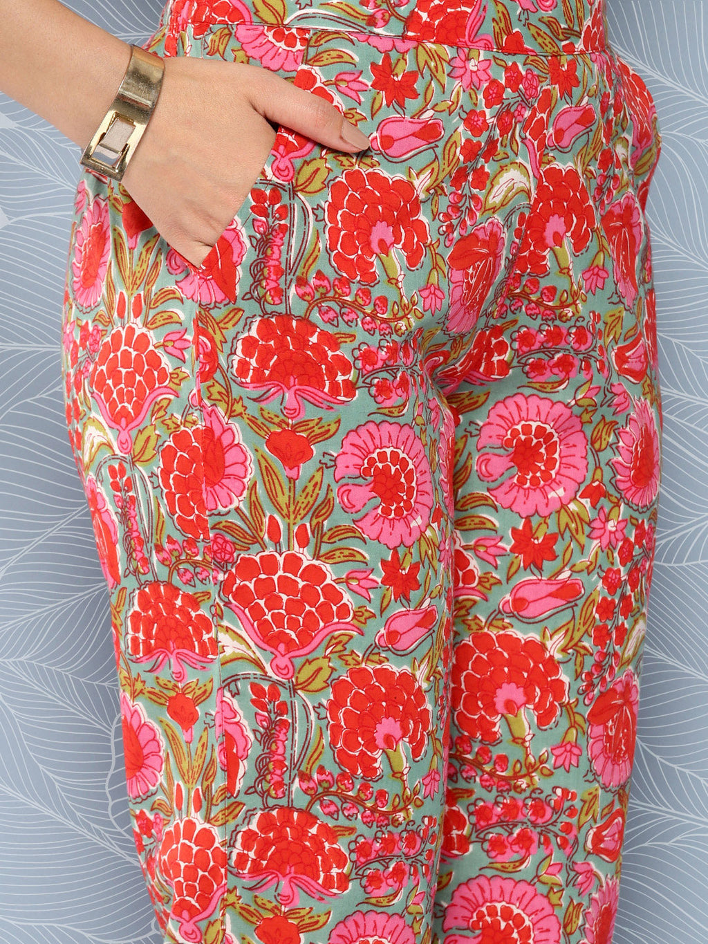 Janasya Women's Multicolor Cotton Floral Printed Peplum Casual Top Set | Grocsy