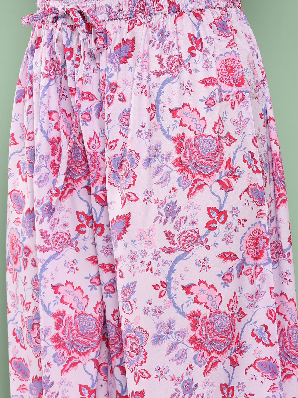 Janasya Women's Lavender Crepe Digital Printed A-line Casual Top Set | Grocsy