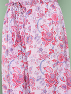 Janasya Women's Lavender Crepe Digital Printed A-line Casual Top Set | Grocsy