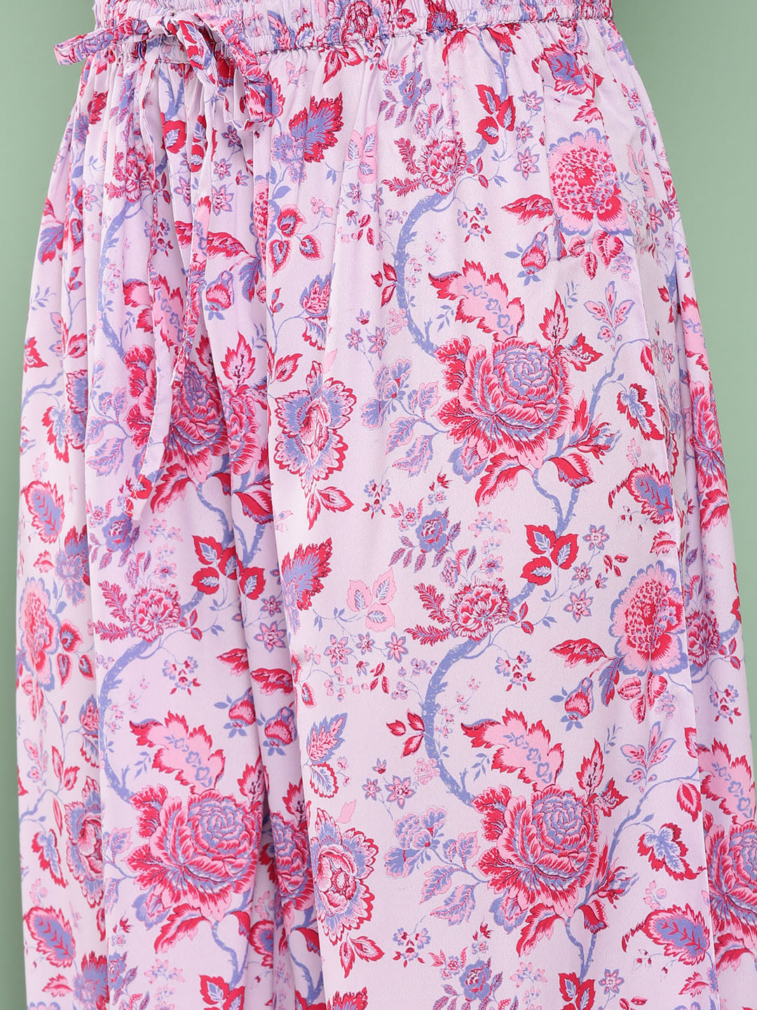 Janasya Women's Lavender Crepe Digital Printed A-line Casual Top Set | Grocsy