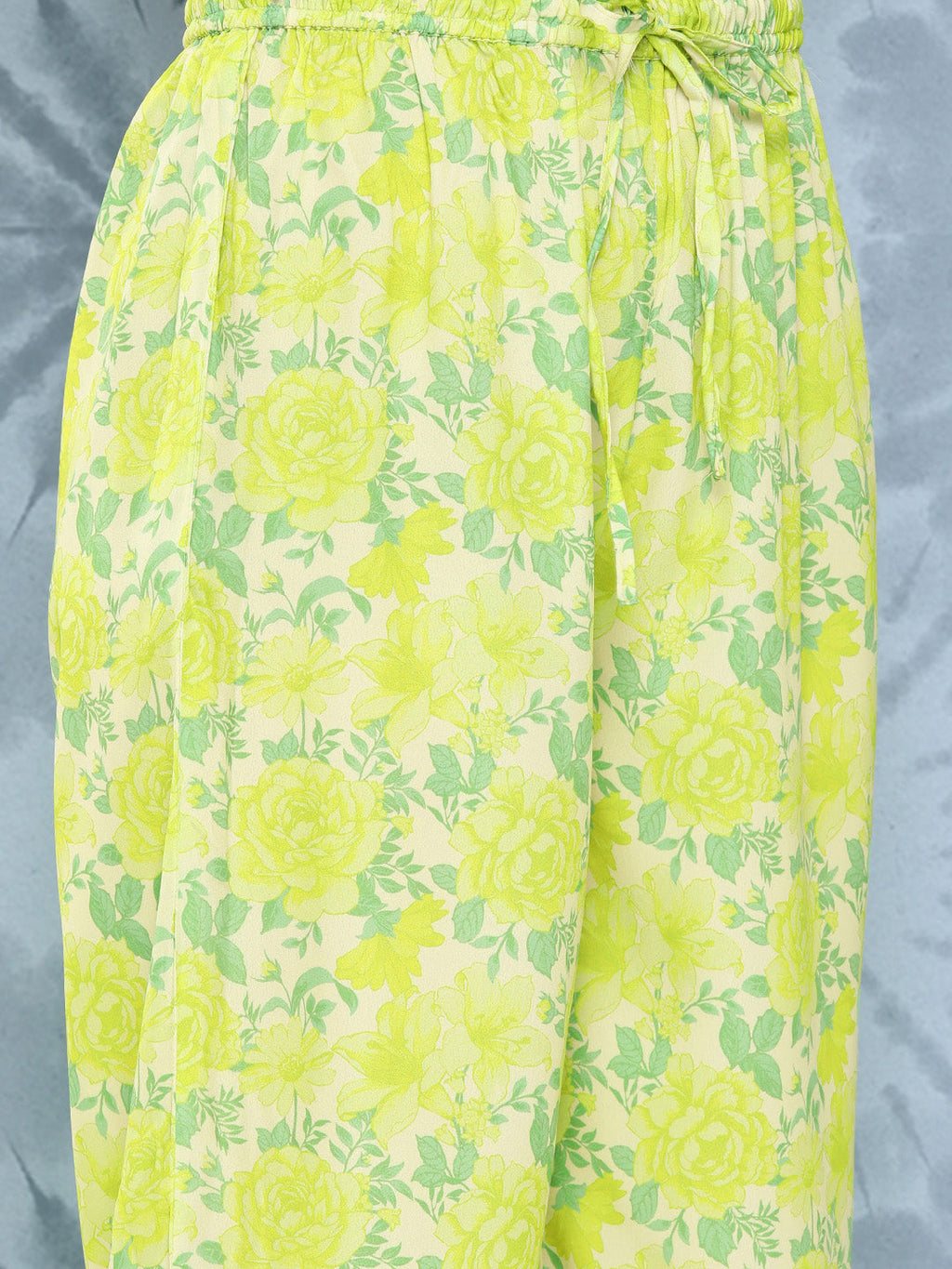 Janasya Women's Lemon Green Crepe Digital Printed Straight Casual Kurta Set | Grocsy