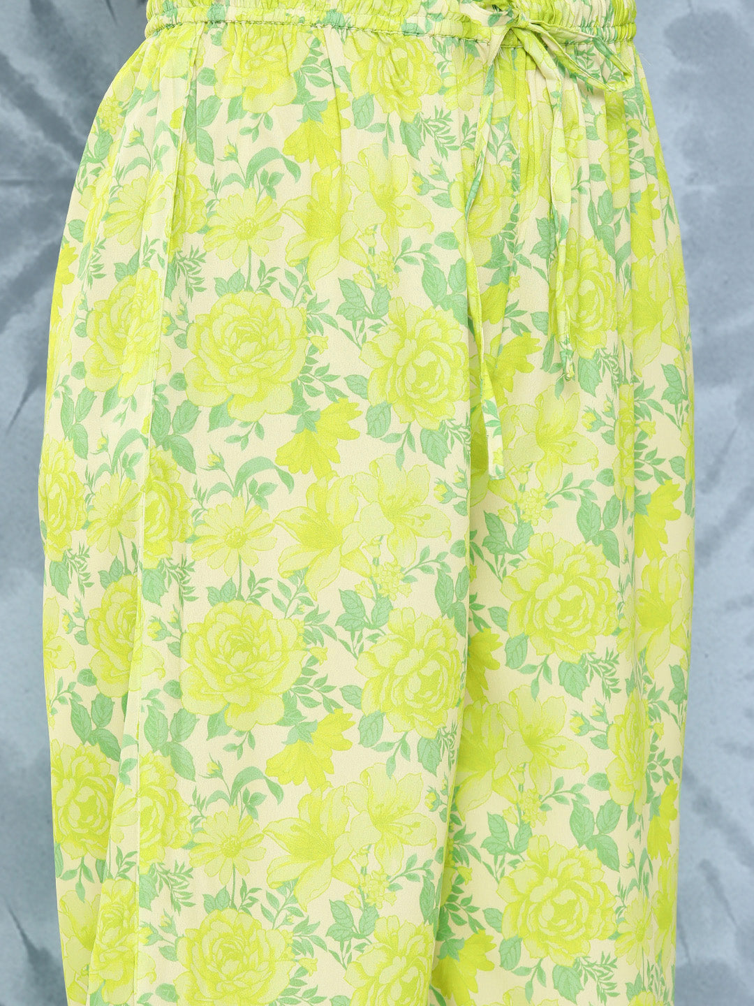 Janasya Women's Lemon Green Crepe Digital Printed Straight Casual Kurta Set | Grocsy