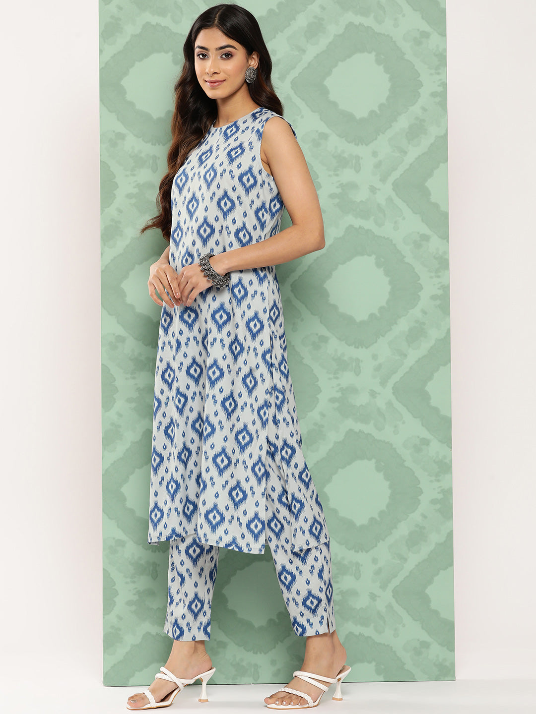 Janasya Women's Grey Crepe Digital Printed Straight Casual Kurta Set | Grocsy