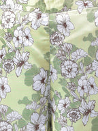 Janasya Women's Sage Green Satin Digital Floral Printed Flared Party Top Set | Grocsy