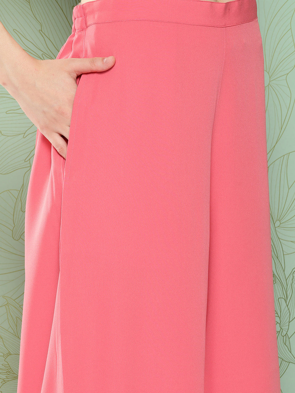 Janasya Women's Multicolor Moss Digital Floral Printed Crop Top Festive Crop Top Set | Grocsy