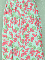 Janasya Women's Mint Moss Floral Digital Printed Angrakha Festive Kurta Set | Grocsy