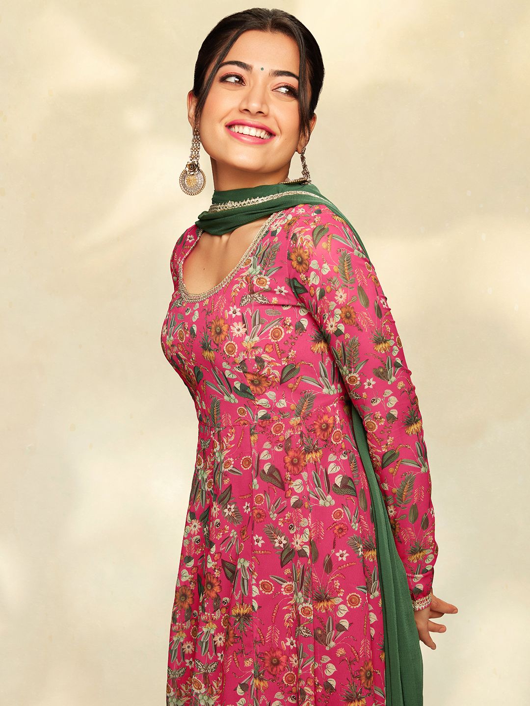 Janasya Pink Georgette Digital Floral Printed Set | Grocsy