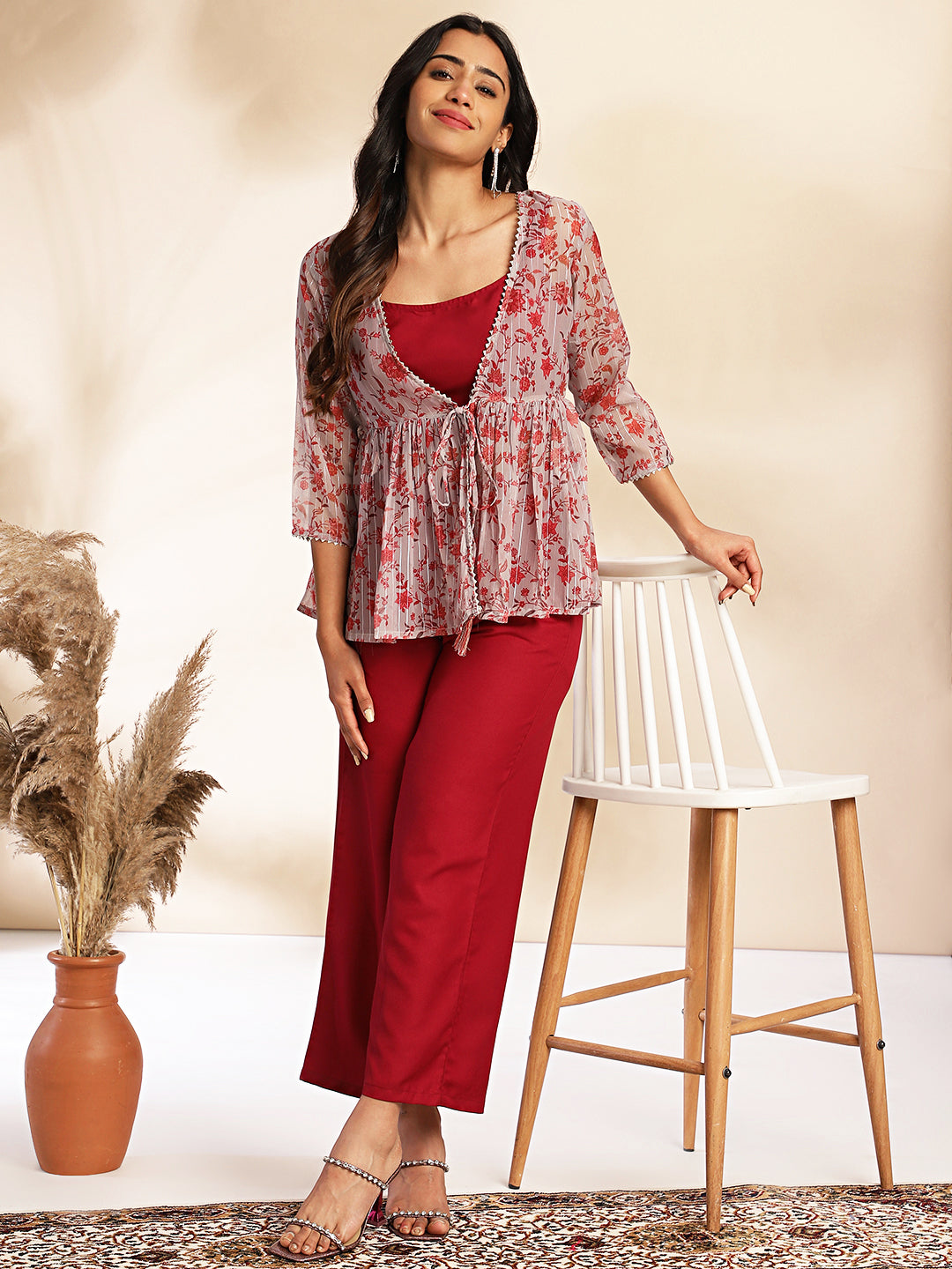 Janasya Wine Moss Solid Set | Grocsy