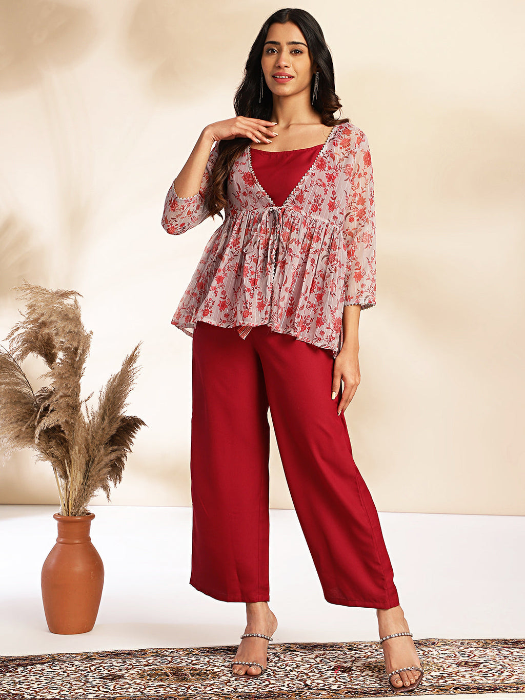 Janasya Wine Moss Solid Set | Grocsy