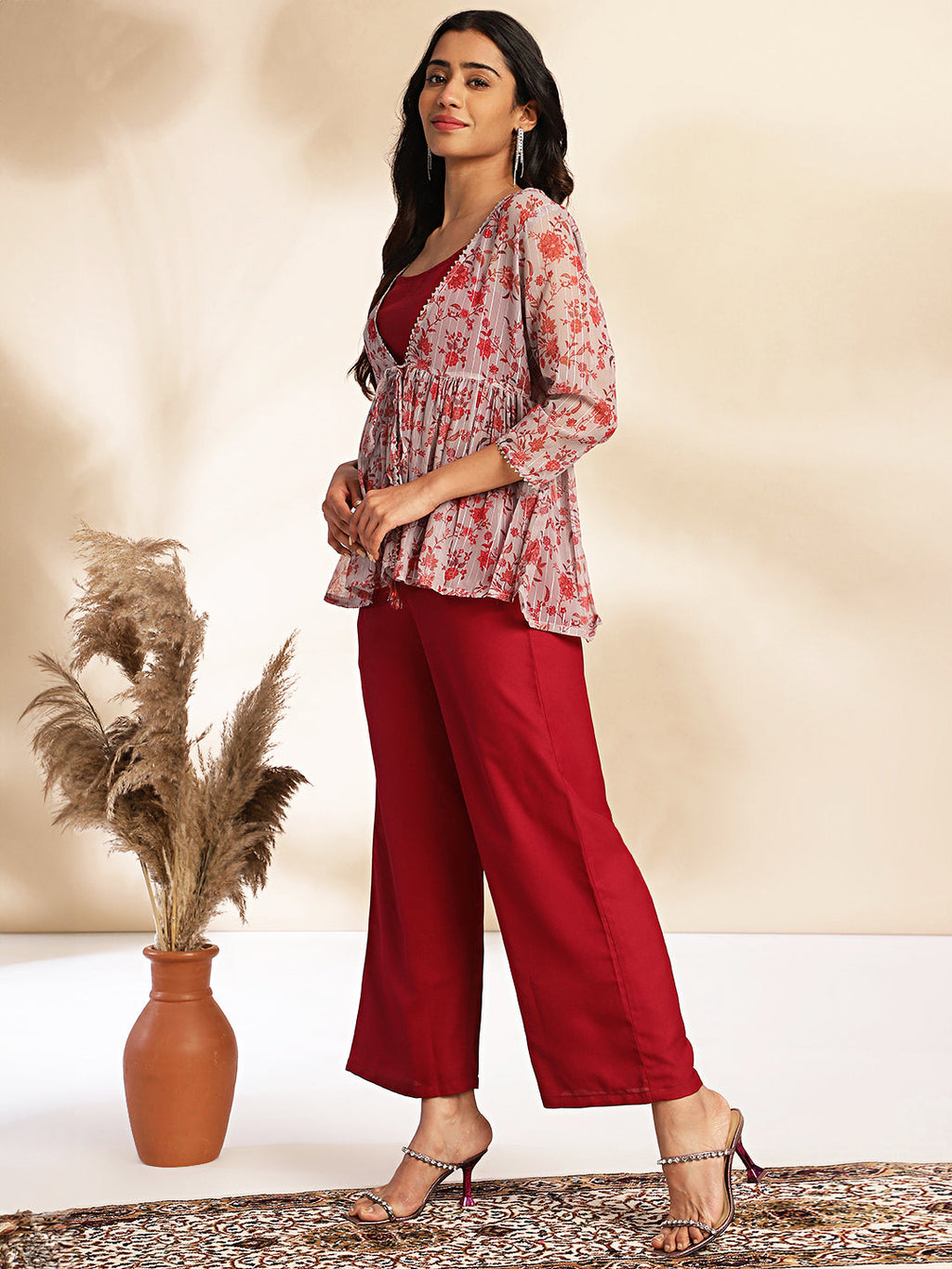 Janasya Wine Moss Solid Set | Grocsy