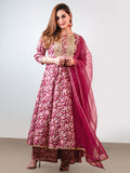 Janasya Pink Cotton Foil Floral Printed Set | Grocsy