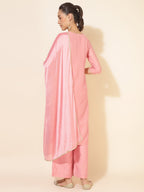 Janasya Pink Chanderi Embellished Set | Grocsy