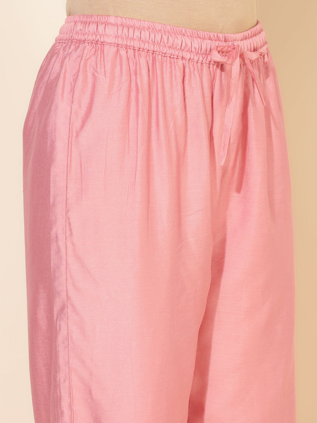 Janasya Pink Chanderi Embellished Set | Grocsy