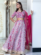 Janasya White Cotton Embellished Festive Lehenga Choli | Grocsy
