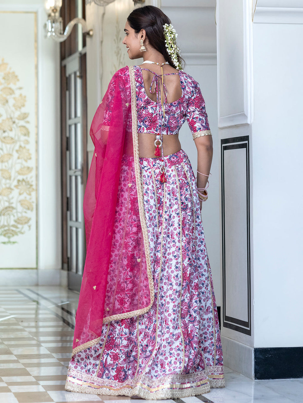 Janasya White Cotton Embellished Festive Lehenga Choli | Grocsy