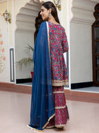 Janasya Women's Wine Cotton Ethnic Printed Festive Short Kurta Set | Grocsy