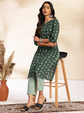 Janasya Green Cotton Printed Sets | Grocsy