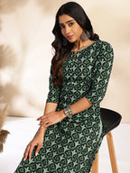 Janasya Green Cotton Printed Sets | Grocsy
