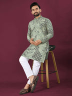 Anaita Green Chikankari Work Viscose Rayon Straight Kurta | Grocsy