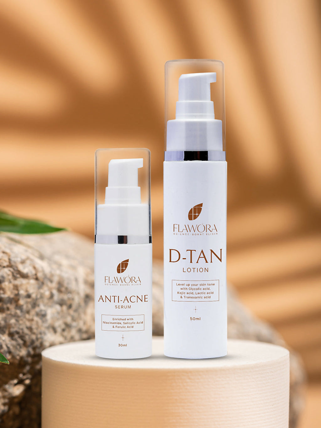 Flawora Set of Anti Acne Serum and D-Tan Lotion | Grocsy