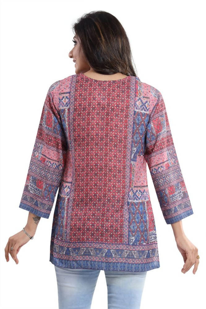Snehal Creations Bright as the Sun Summer Cool Printed Short Kurti Tunic | Grocsy