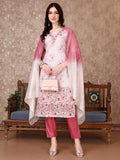Hand Embroidered & Floral Printed Kurta With Pant & Dupatta Luxury, Multicolor - Hiral Fashion | Grocsy