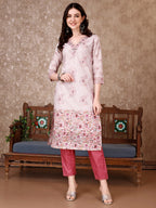 Hand Embroidered & Floral Printed Kurta With Pant & Dupatta Luxury, Multicolor - Hiral Fashion | Grocsy