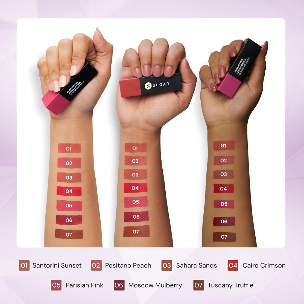 Sugar Cosmetics Glide Peptide Serum Lipstick with Vitamin E - 07 Tuscany Truffle | Grocsy