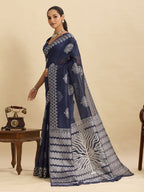 Dwija Fashion Teal Blue Casual Wear Soft Silk Bas Weaving Saree With Unstitched Blouse | Grocsy