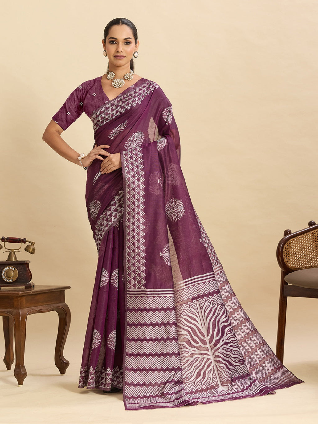 Dwija Fashion Dark Purple Casual Wear Soft Silk Bas Weaving Saree With Unstitched Blouse | Grocsy