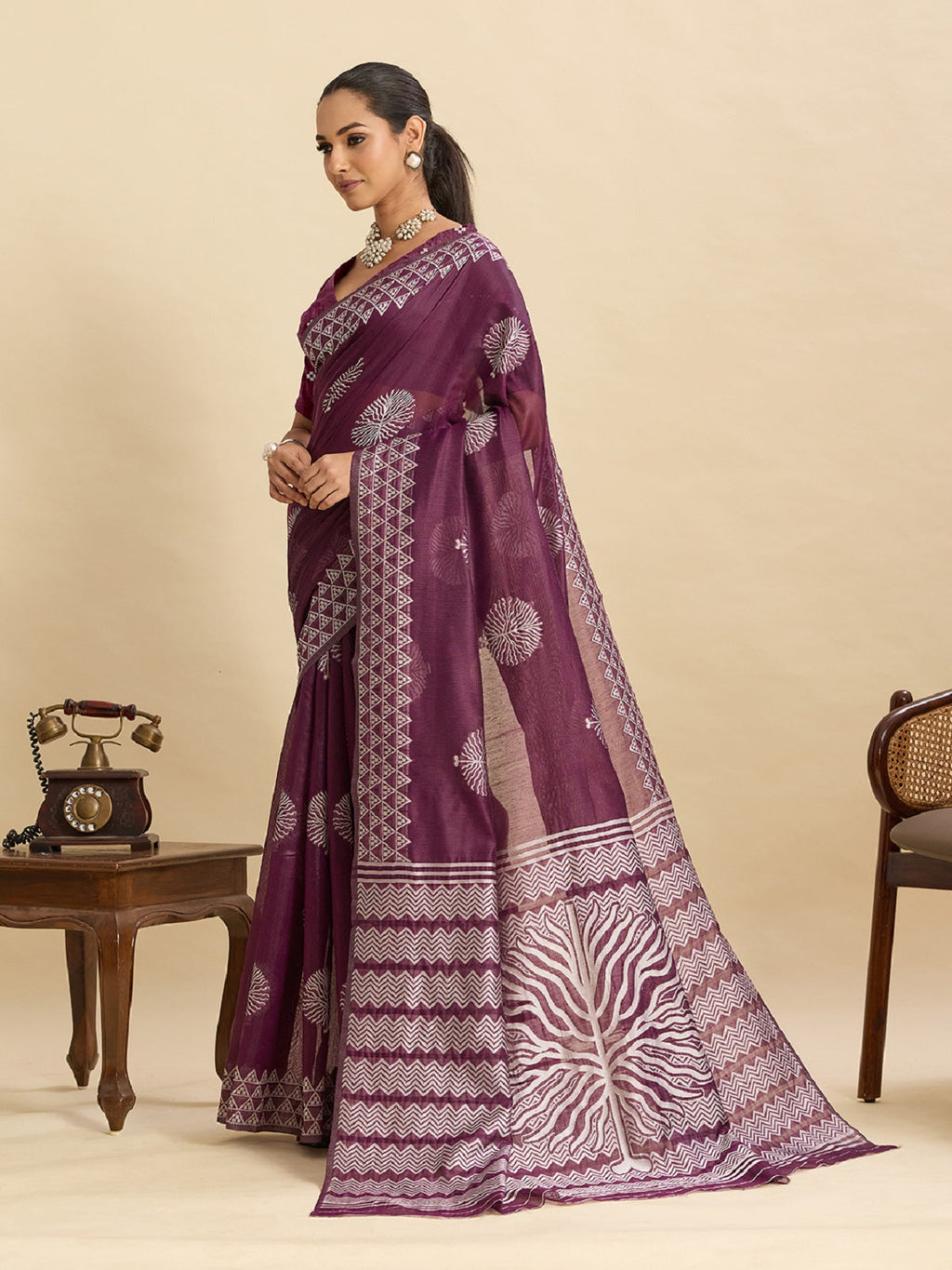 Dwija Fashion Dark Purple Casual Wear Soft Silk Bas Weaving Saree With Unstitched Blouse | Grocsy