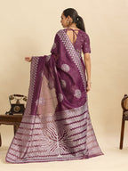 Dwija Fashion Dark Purple Casual Wear Soft Silk Bas Weaving Saree With Unstitched Blouse | Grocsy
