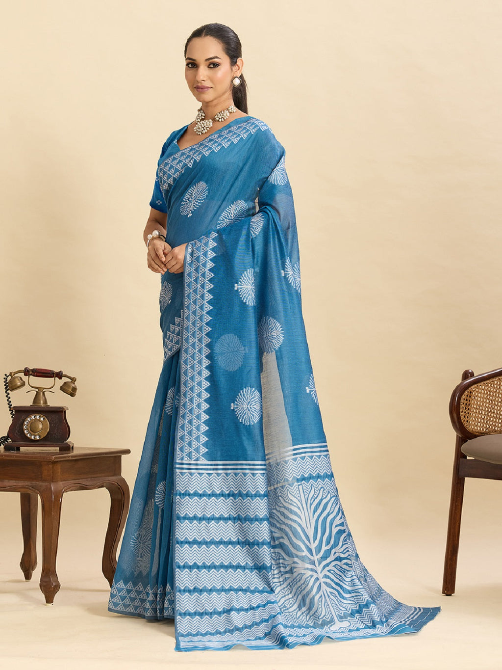Dwija Fashion Sky Blue Casual Wear Soft Silk Bas Weaving Saree With Unstitched Blouse | Grocsy