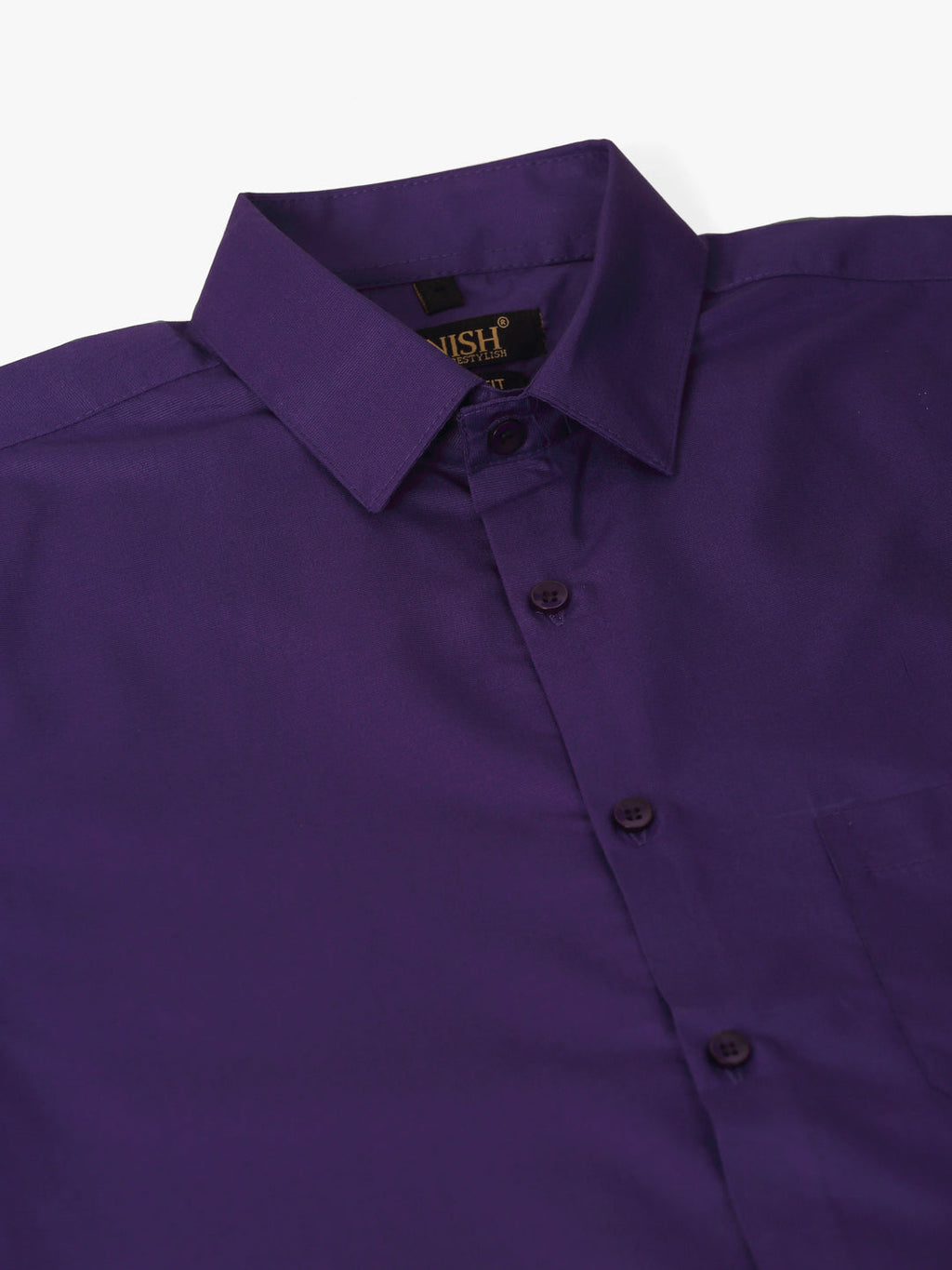 Jainish Men's Purple Formal Solid Shirts | Grocsy