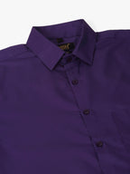 Jainish Men's Purple Formal Solid Shirts | Grocsy