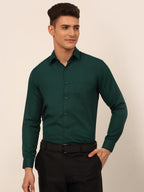 Jainish Men's Green Formal Solid Shirts | Grocsy