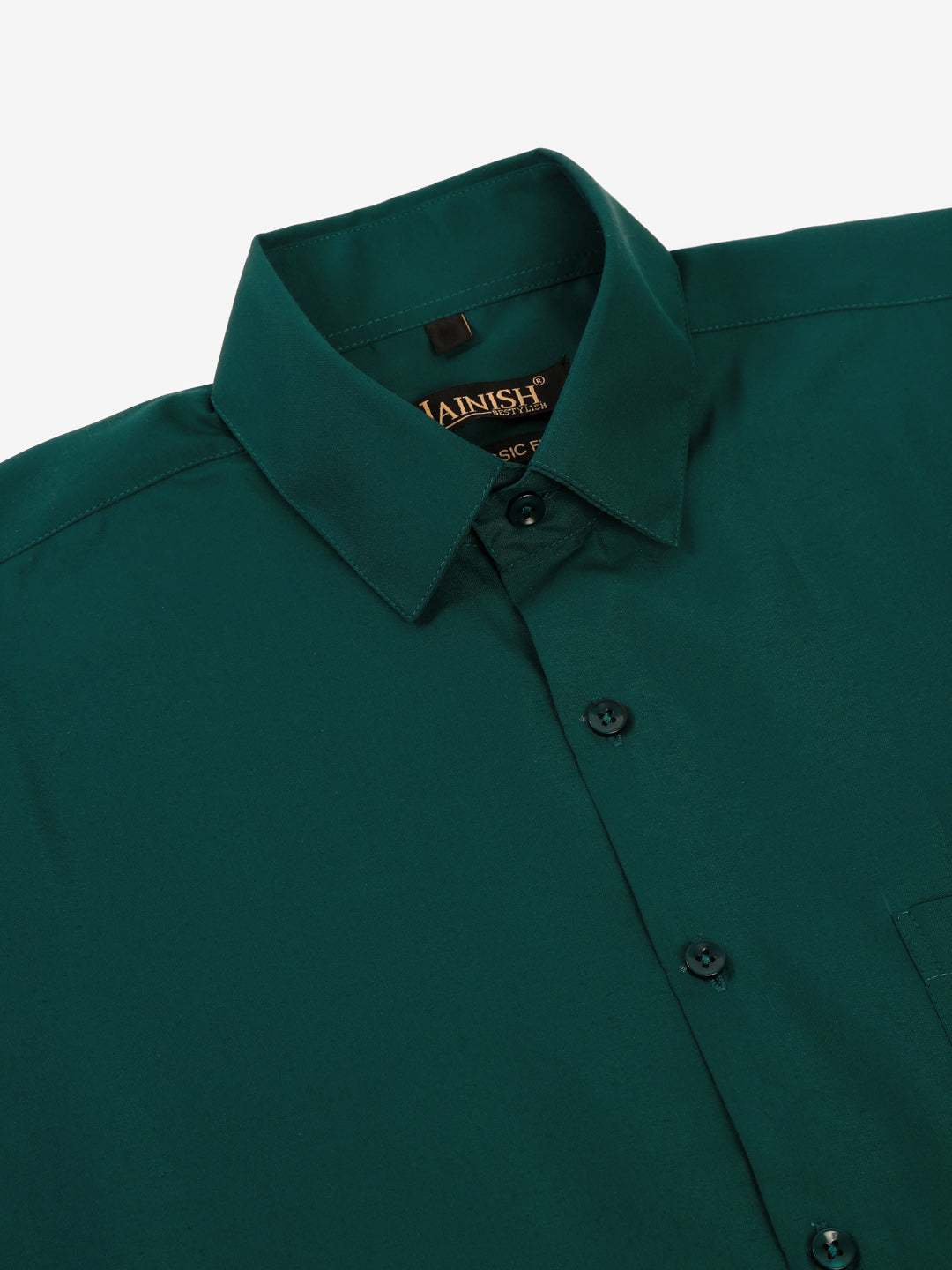 Jainish Men's Green Formal Solid Shirts | Grocsy