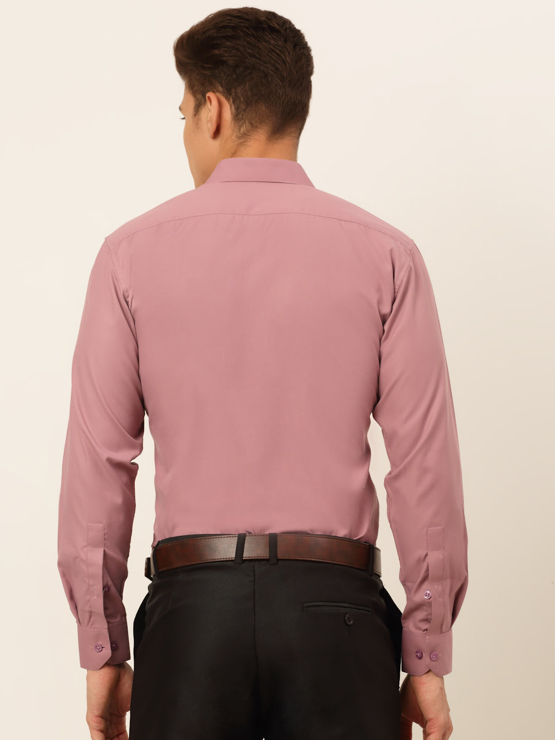 Jainish Men's Magenta Pink Formal Solid Shirts | Grocsy
