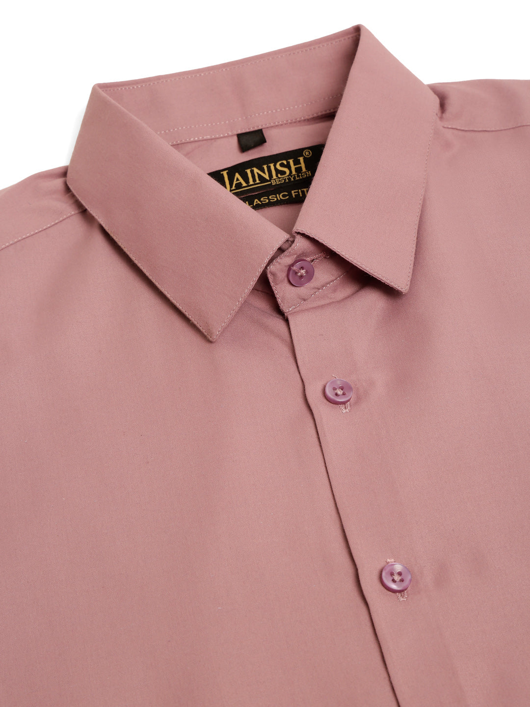 Jainish Men's Magenta Pink Formal Solid Shirts | Grocsy