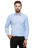 Jainish Blue Formal Shirt with white detailing ( SF 419Blue ) | Grocsy
