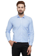 Jainish Blue Formal Shirt with white detailing ( SF 419Blue ) | Grocsy