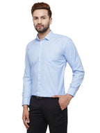 Jainish Blue Formal Shirt with white detailing ( SF 419Blue ) | Grocsy