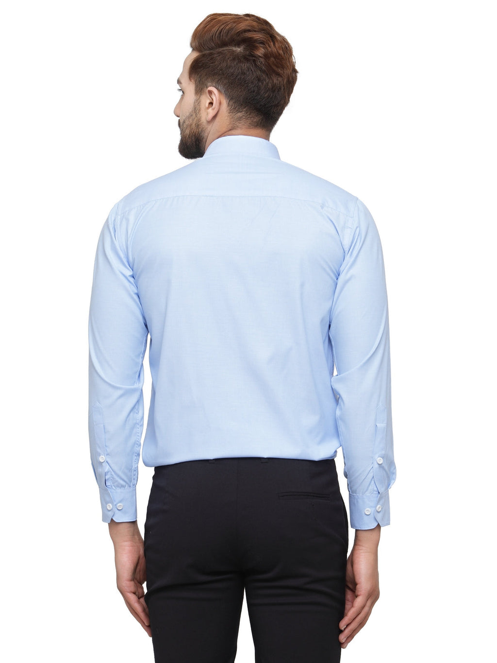 Jainish Blue Formal Shirt with white detailing ( SF 419Blue ) | Grocsy