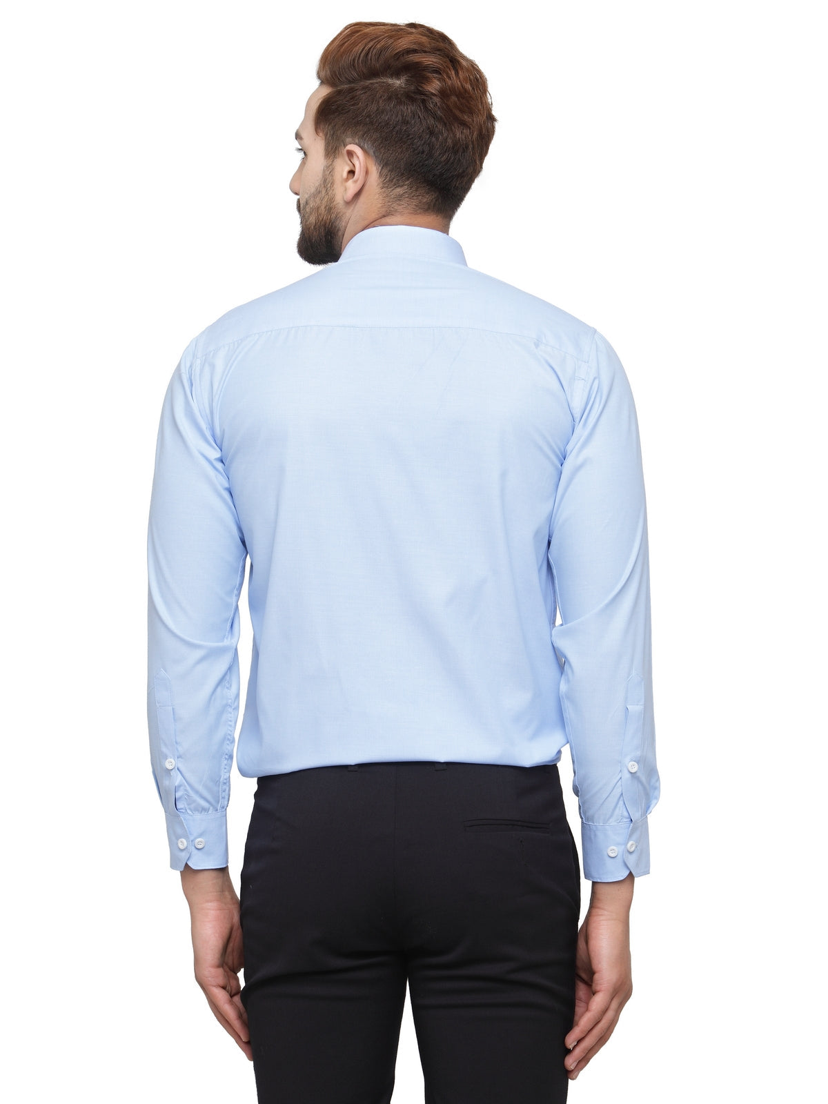 Jainish Blue Formal Shirt with white detailing ( SF 419Blue ) | Grocsy