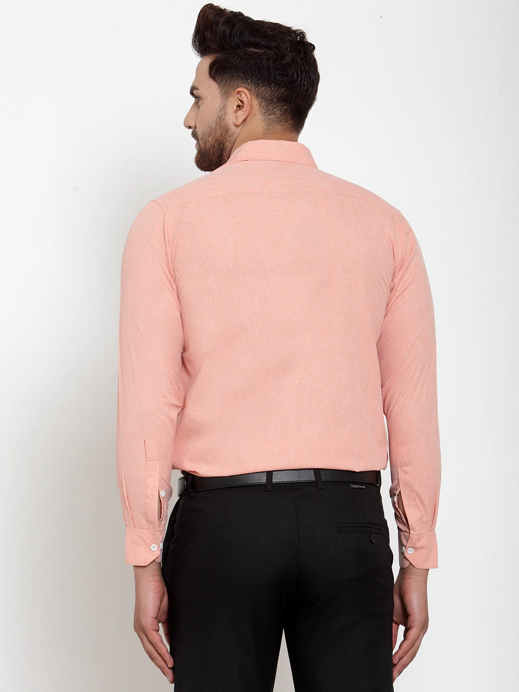Jainish Redish Orange Formal Shirt with white detailing ( SF 419Starfish-Orange ) | Grocsy