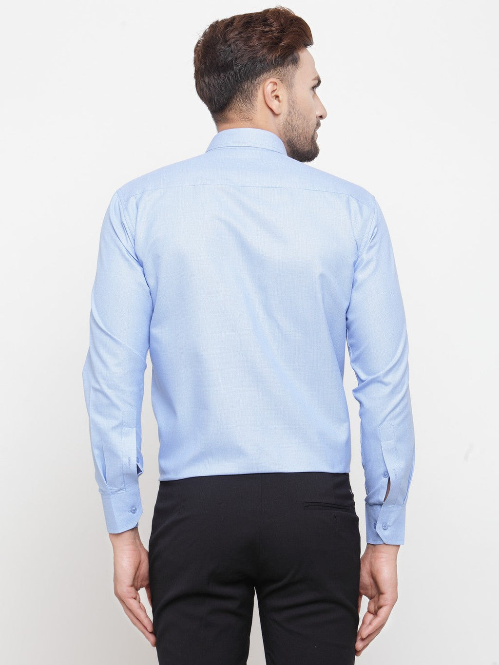 Jainish Blue Men's Cotton Geometric Formal Shirts ( SF 434Blue ) | Grocsy